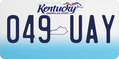KY license plate 049UAY