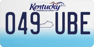 KY license plate 049UBE