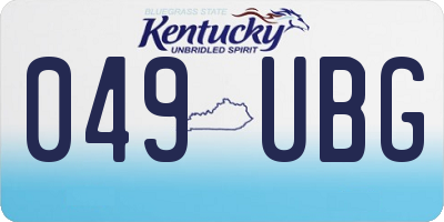 KY license plate 049UBG