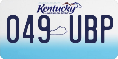 KY license plate 049UBP