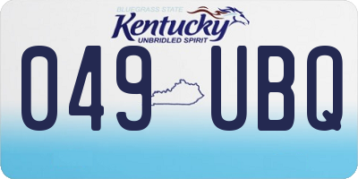 KY license plate 049UBQ