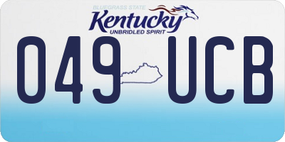 KY license plate 049UCB