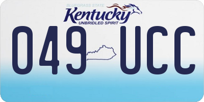 KY license plate 049UCC
