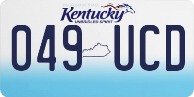 KY license plate 049UCD