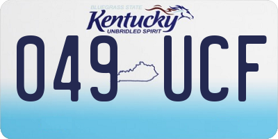 KY license plate 049UCF