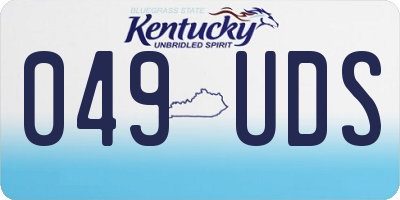 KY license plate 049UDS