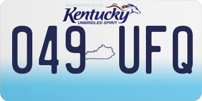 KY license plate 049UFQ