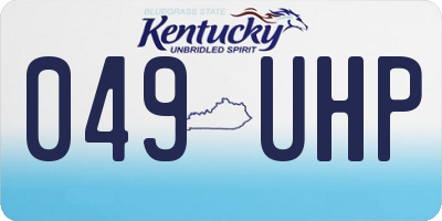 KY license plate 049UHP
