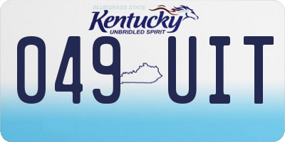 KY license plate 049UIT