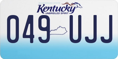 KY license plate 049UJJ