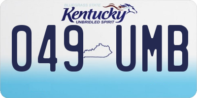 KY license plate 049UMB