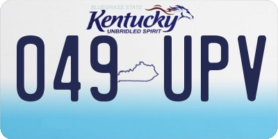 KY license plate 049UPV