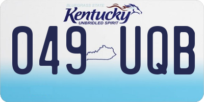 KY license plate 049UQB