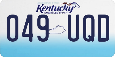 KY license plate 049UQD