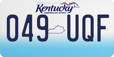 KY license plate 049UQF