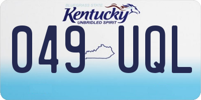 KY license plate 049UQL