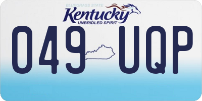 KY license plate 049UQP