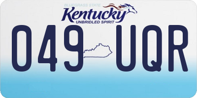 KY license plate 049UQR