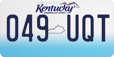 KY license plate 049UQT