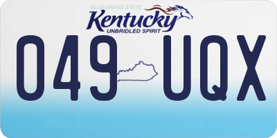 KY license plate 049UQX