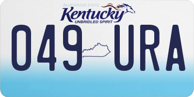 KY license plate 049URA