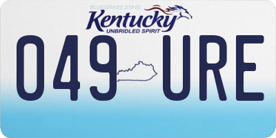 KY license plate 049URE