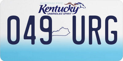 KY license plate 049URG