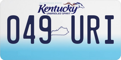 KY license plate 049URI
