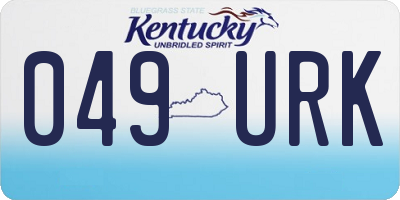 KY license plate 049URK