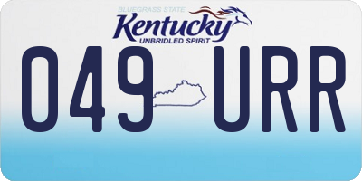 KY license plate 049URR