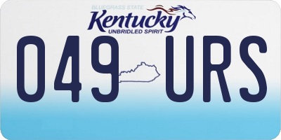 KY license plate 049URS