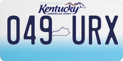 KY license plate 049URX