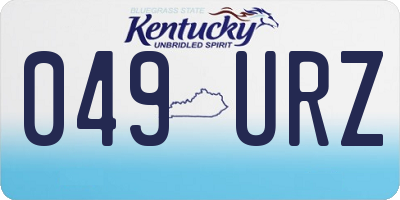 KY license plate 049URZ