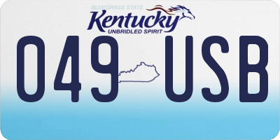 KY license plate 049USB
