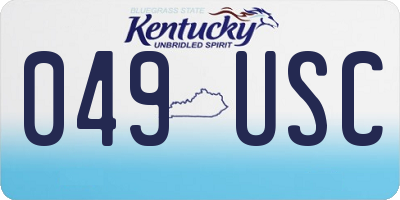 KY license plate 049USC
