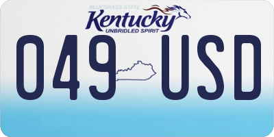 KY license plate 049USD