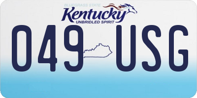 KY license plate 049USG