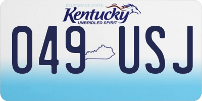 KY license plate 049USJ