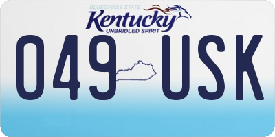 KY license plate 049USK