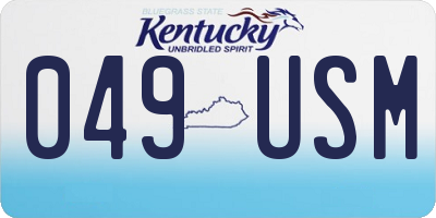 KY license plate 049USM