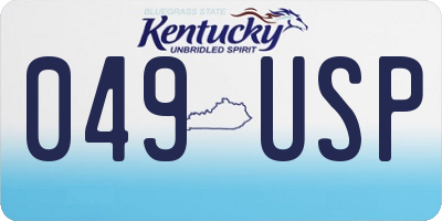 KY license plate 049USP