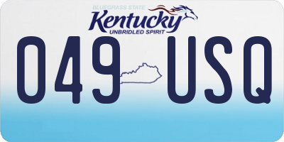 KY license plate 049USQ