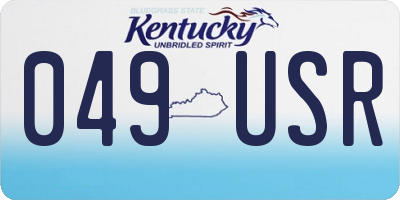 KY license plate 049USR