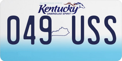 KY license plate 049USS