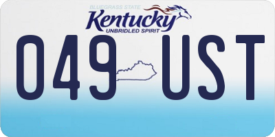 KY license plate 049UST