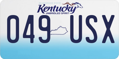 KY license plate 049USX