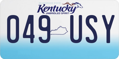 KY license plate 049USY