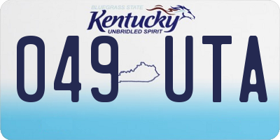 KY license plate 049UTA
