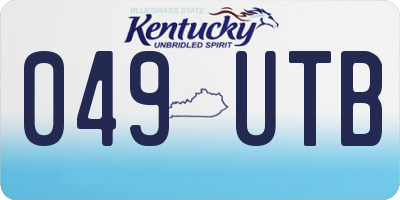 KY license plate 049UTB