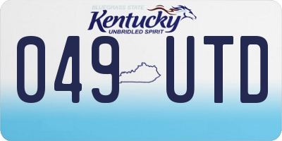 KY license plate 049UTD